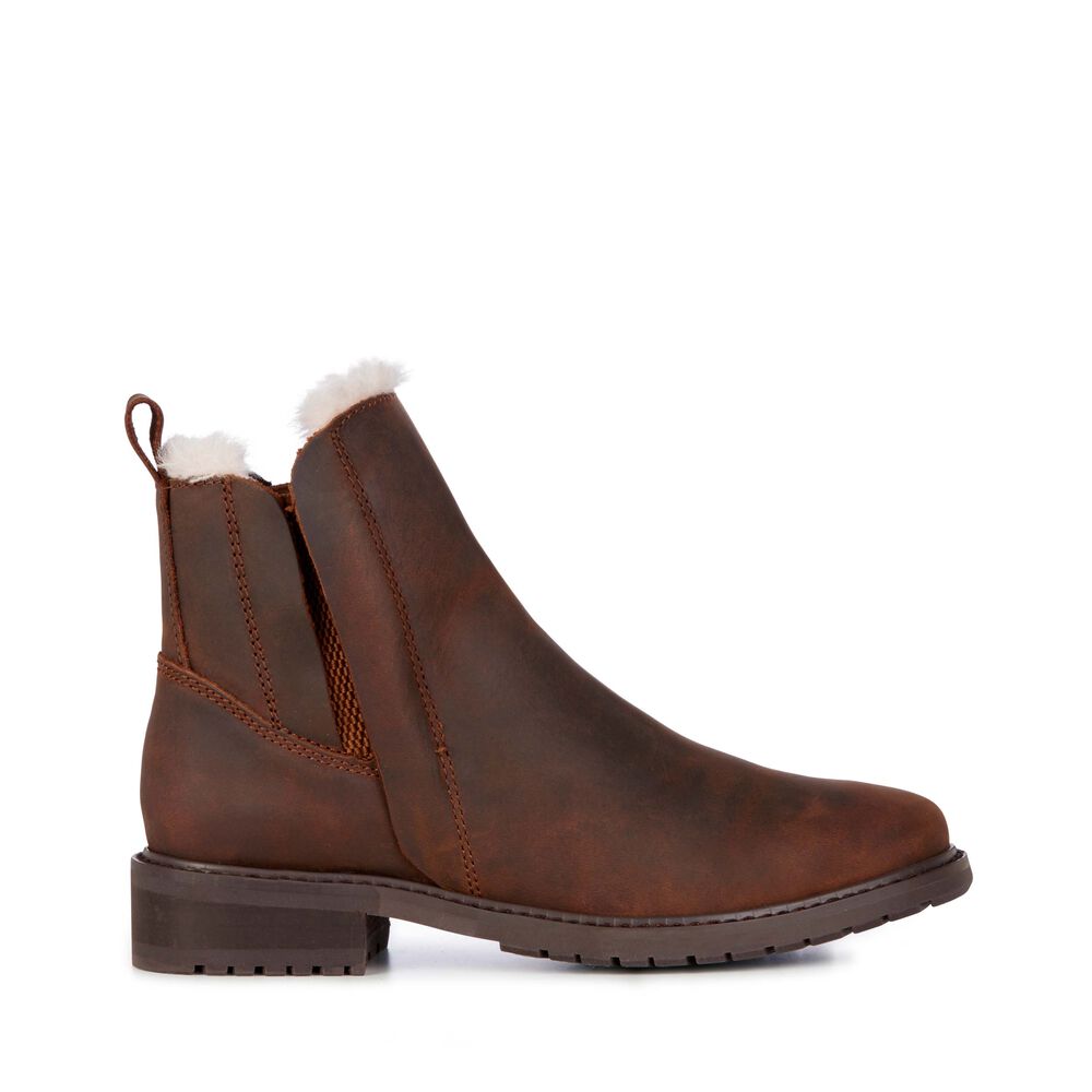 Bottes Emu Pioneer Cuir Femme Marron | 01923-KQAX