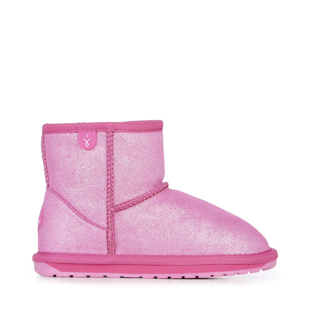 Bottes Emu Wallaby Mini Metallic Enfant Rose Foncé | 30947-QCJN