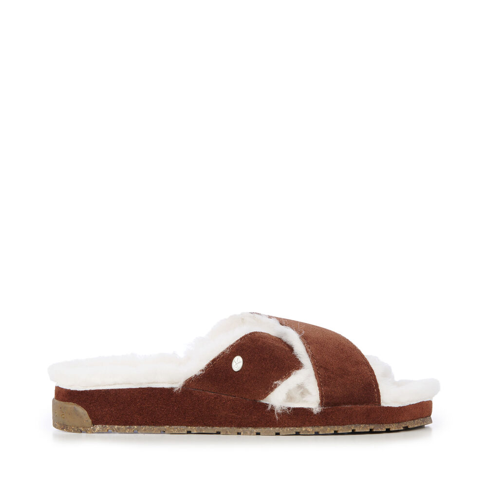 Pantoufle Emu Mayberry Corky Femme Marron | 54689-THAB