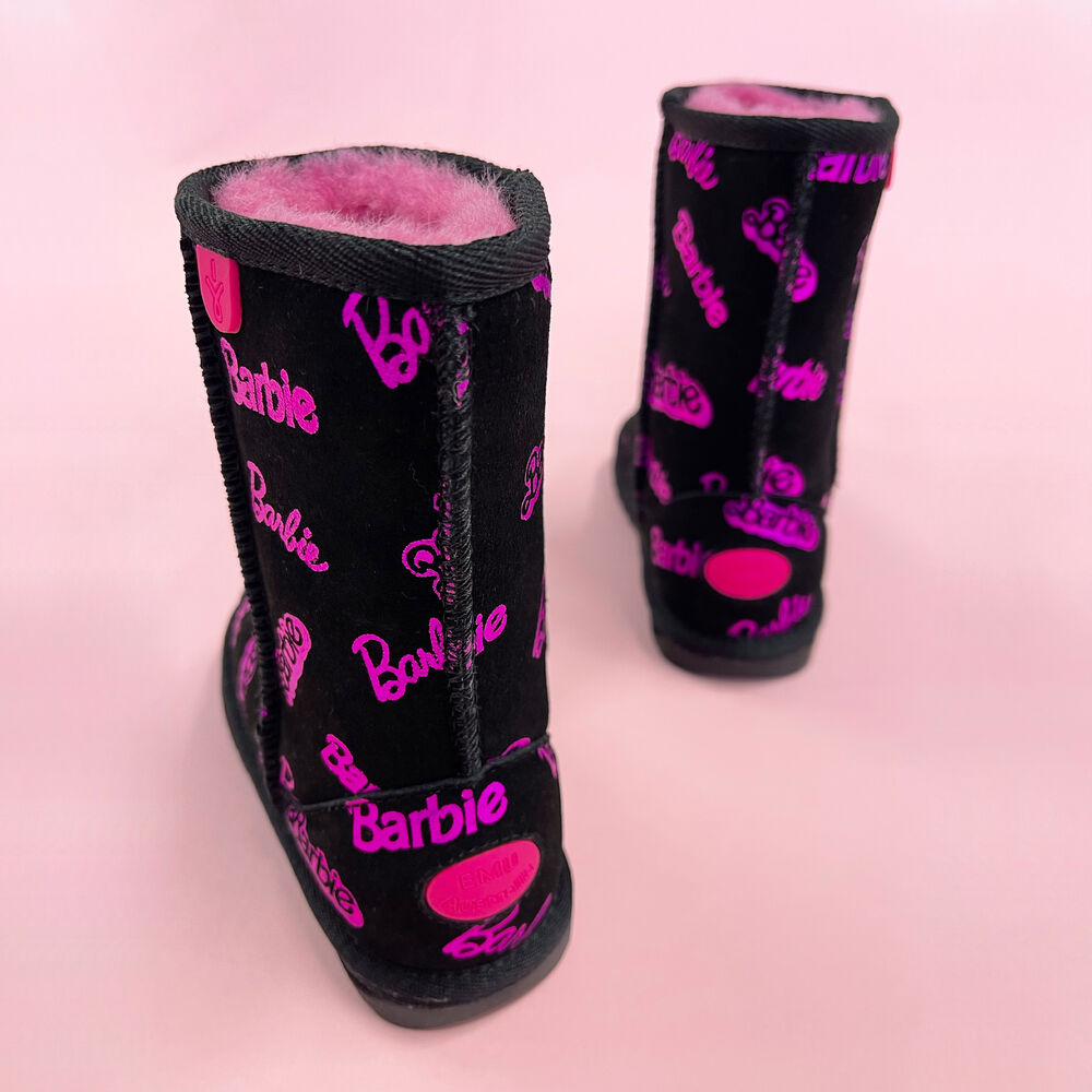 Bottes Emu Barbie™ Wallaby Print Lo Enfant Noir | 26435-RDCW