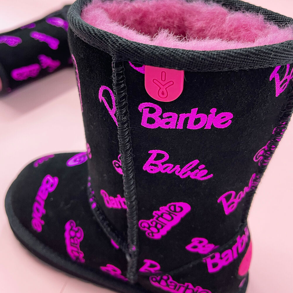 Bottes Emu Barbie™ Wallaby Print Lo Enfant Noir | 26435-RDCW