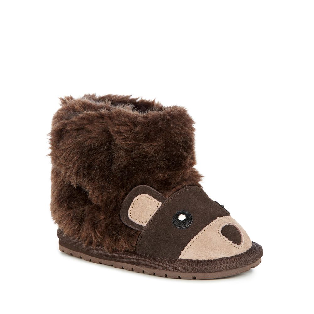 Bottes Emu Bear Walker Babies Enfant Chocolat | 07381-LURY