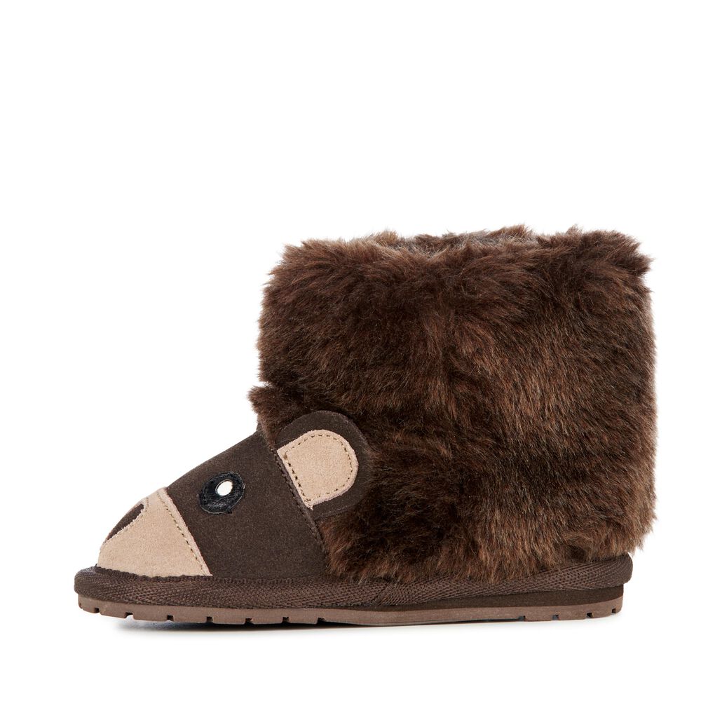 Bottes Emu Bear Walker Babies Enfant Chocolat | 07381-LURY