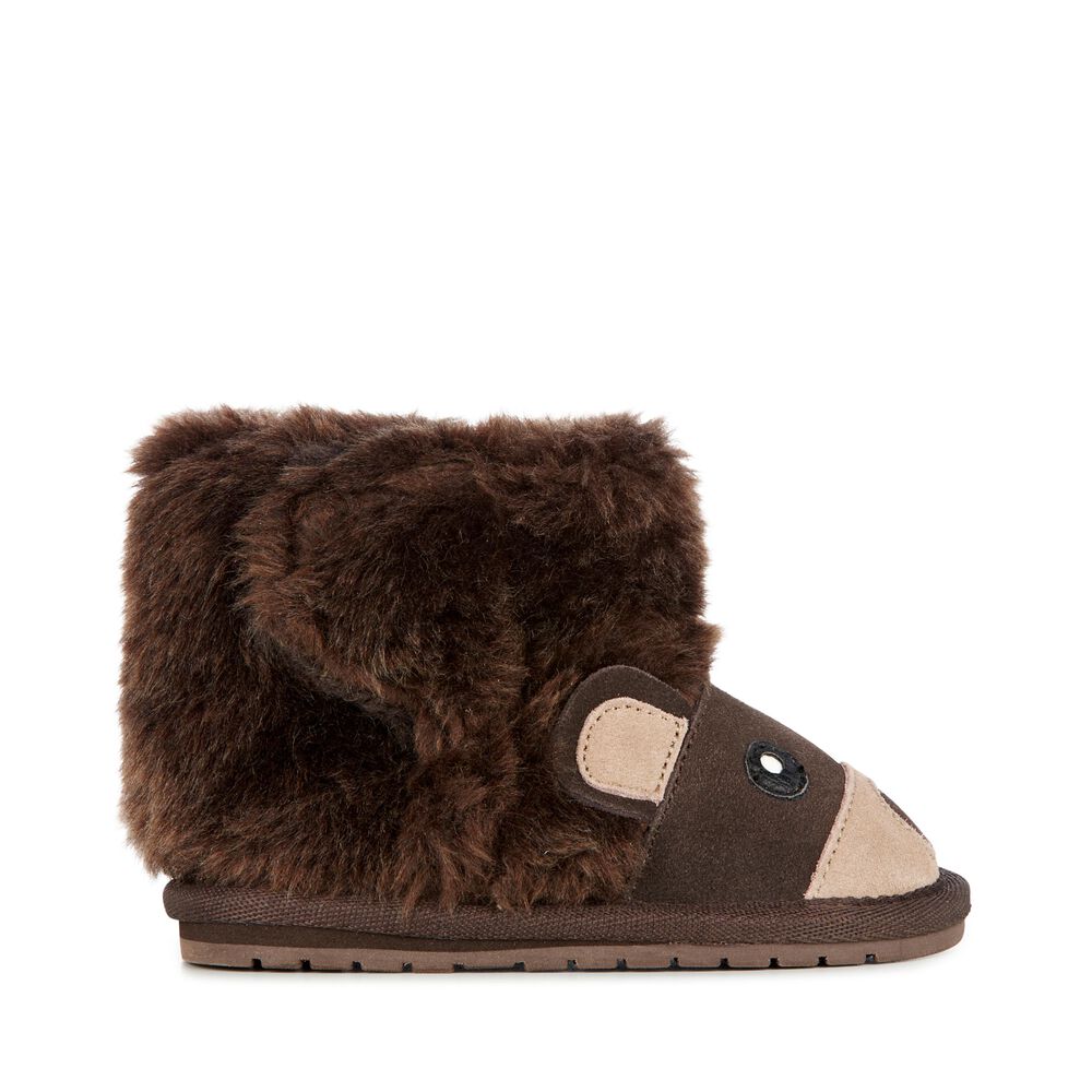 Bottes Emu Bear Walker Babies Enfant Chocolat | 07381-LURY