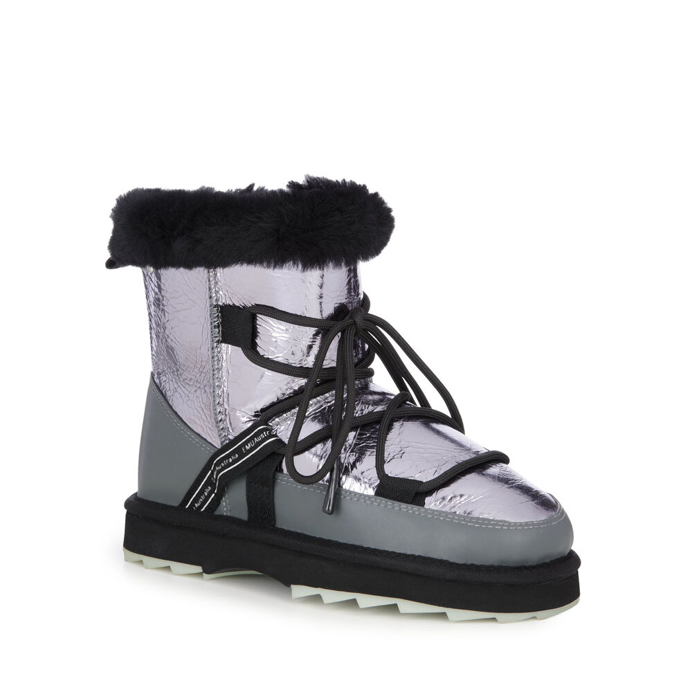 Bottes Emu Blurred Mirror Femme Argent Foncé | 27941-AONK