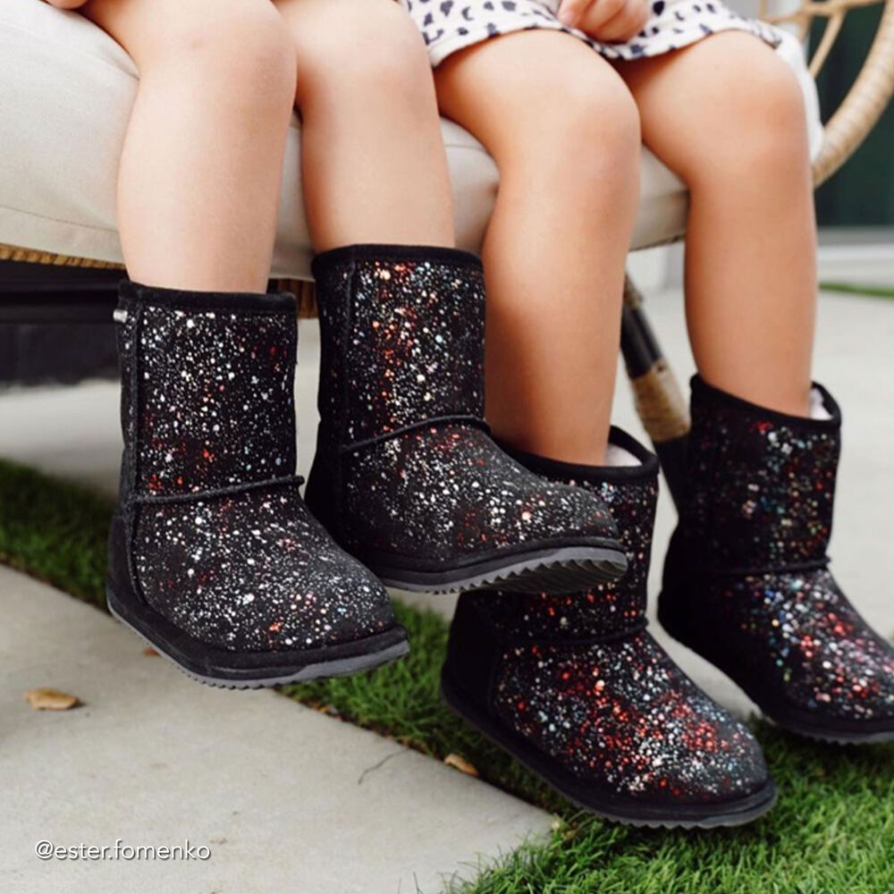 Bottes Emu Galaxy Brumby Enfant Noir | 64187-LBWA