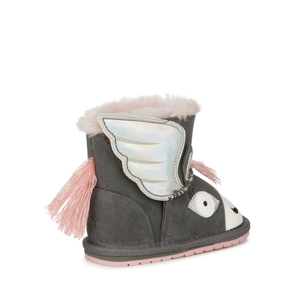 Bottes Emu Pegasus Walker Babies Enfant Grise Foncé | 93612-JTGU