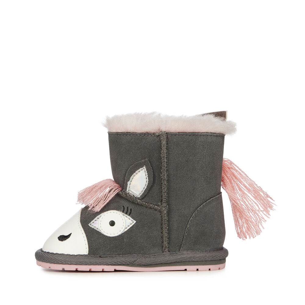 Bottes Emu Pegasus Walker Babies Enfant Grise Foncé | 93612-JTGU