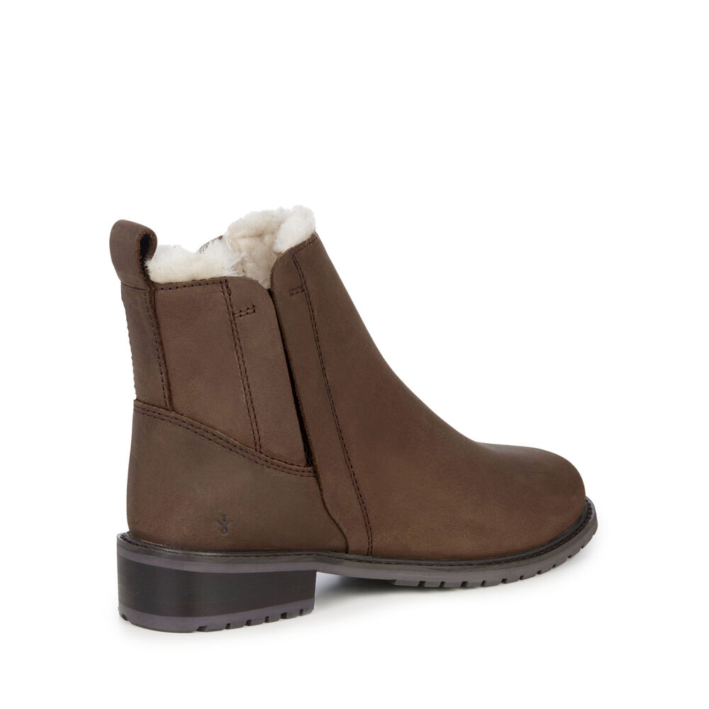 Bottes Emu Pioneer Cuir Femme Chocolat | 80927-MNXV