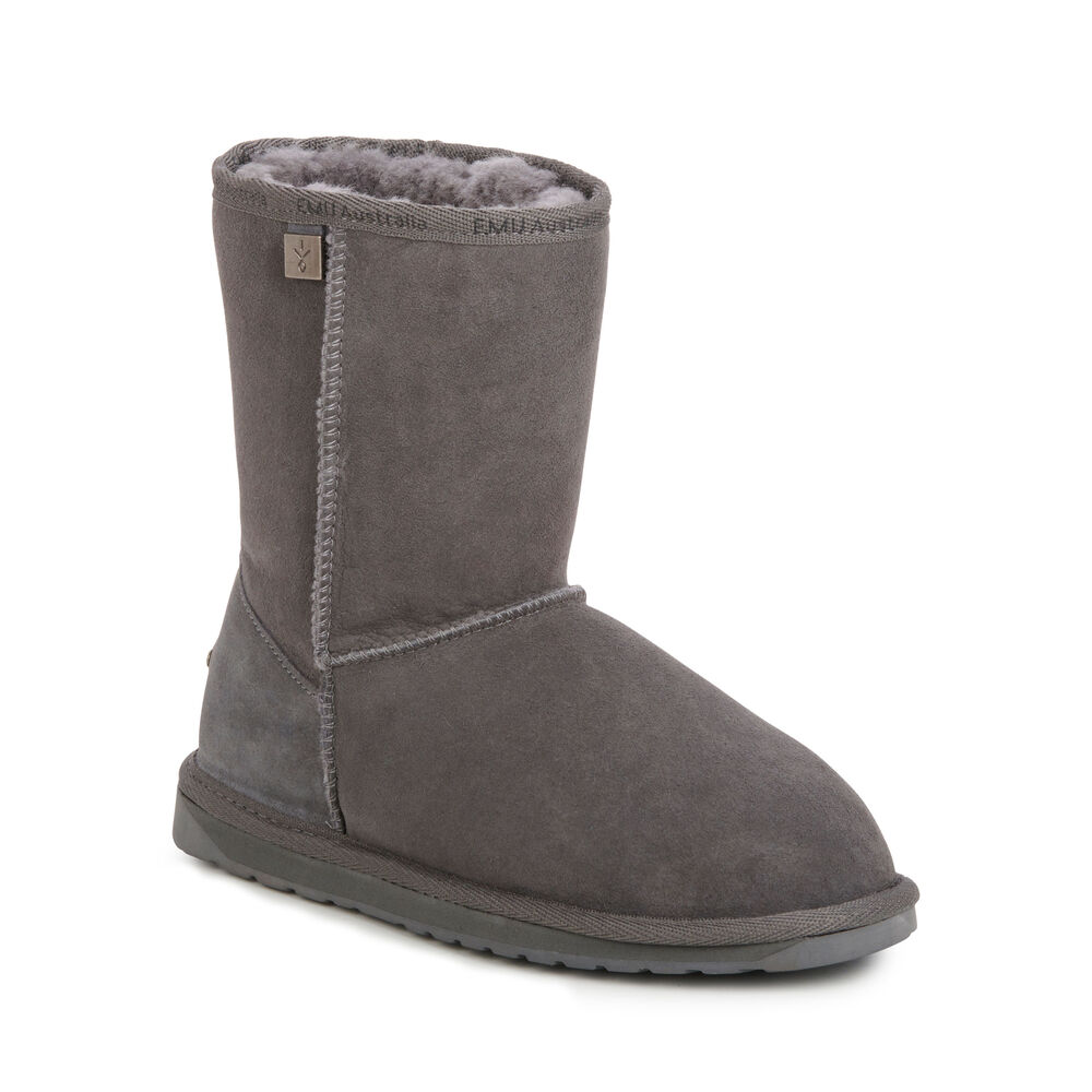 Bottes Emu Platinum Stinger Slim Lo Femme Grise Foncé | 57412-KTOF