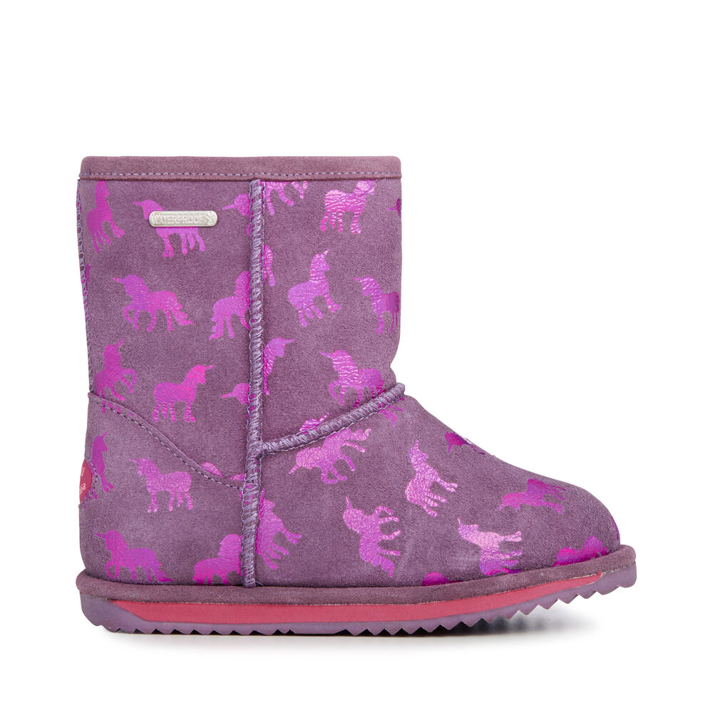 Bottes Emu Rainbow Unicorn Brumby Enfant Violette | 26905-RNPA