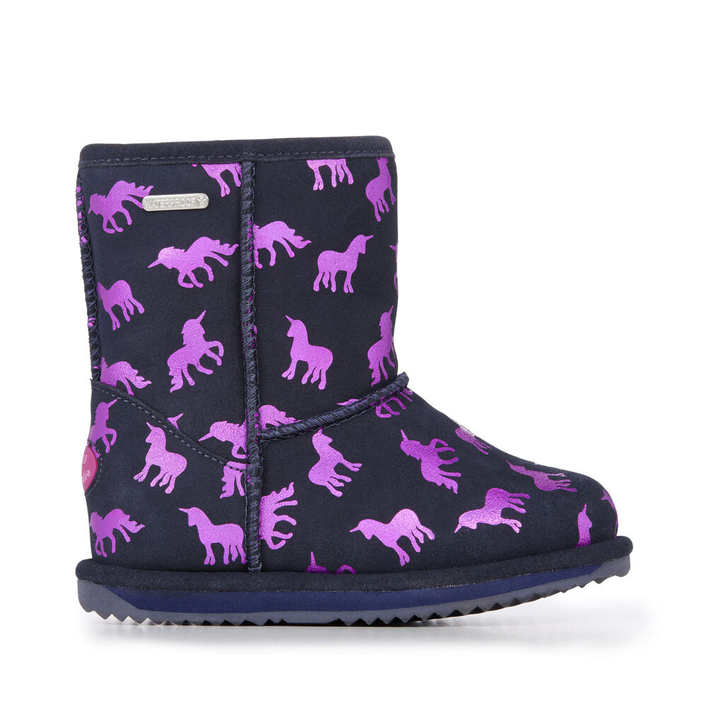 Bottes Emu Rainbow Unicorn Brumby Enfant Bleu Marine | 60239-GAJT