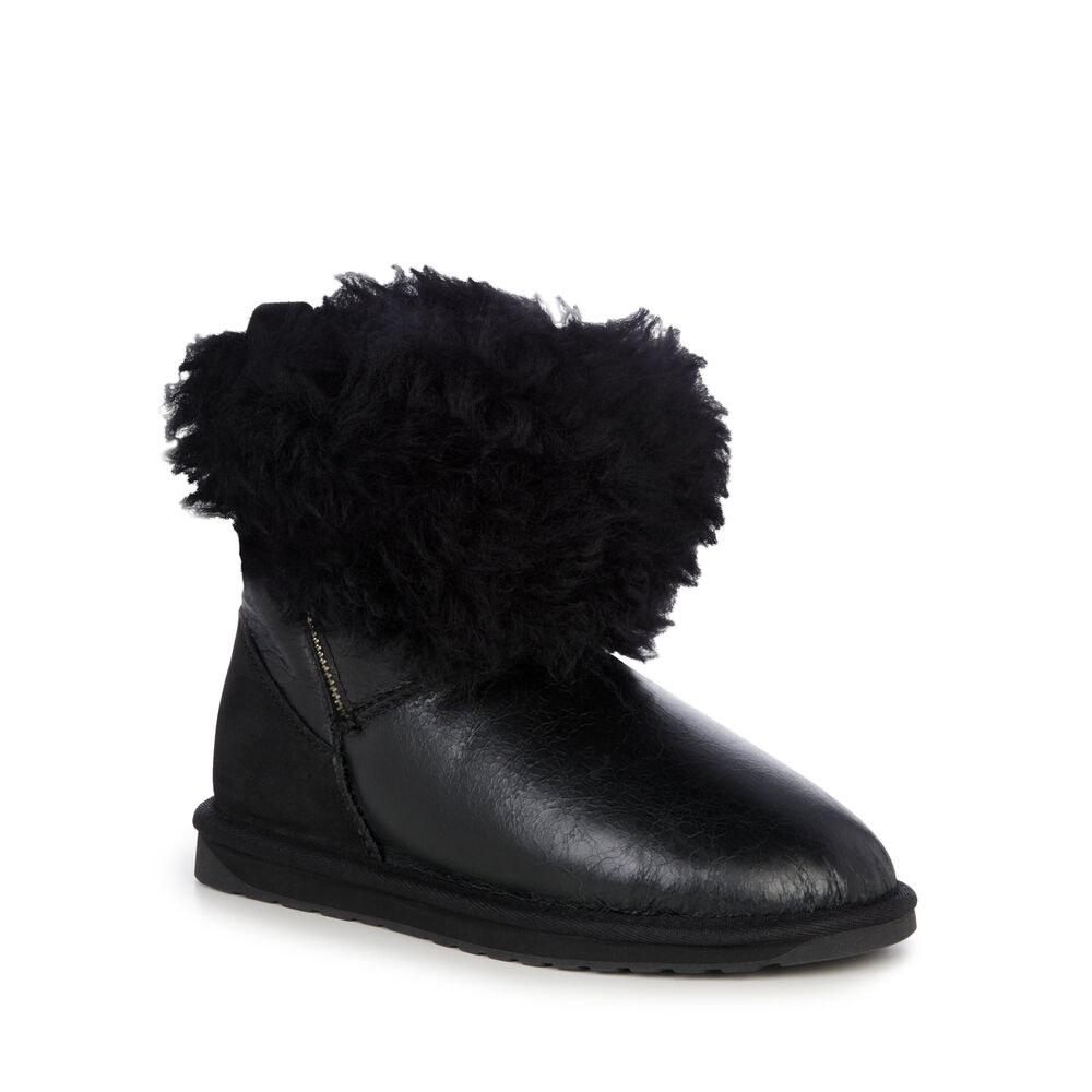 Bottes Emu Teddy Wurren Femme Noir | 18235-JUZR