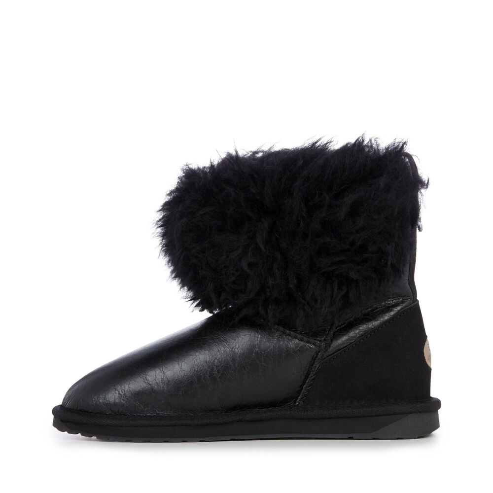 Bottes Emu Teddy Wurren Femme Noir | 18235-JUZR