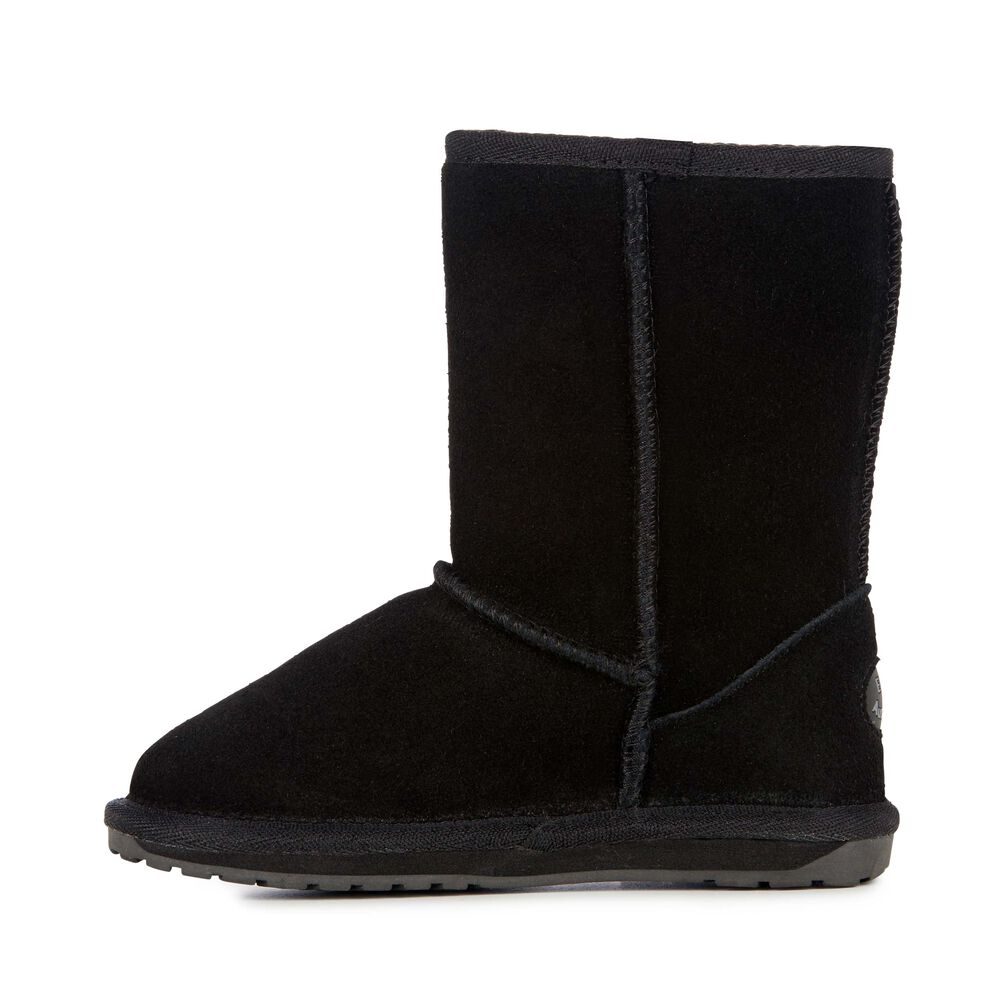 Bottes Emu Wallaby Lo Teens Enfant Noir | 01839-PYOI