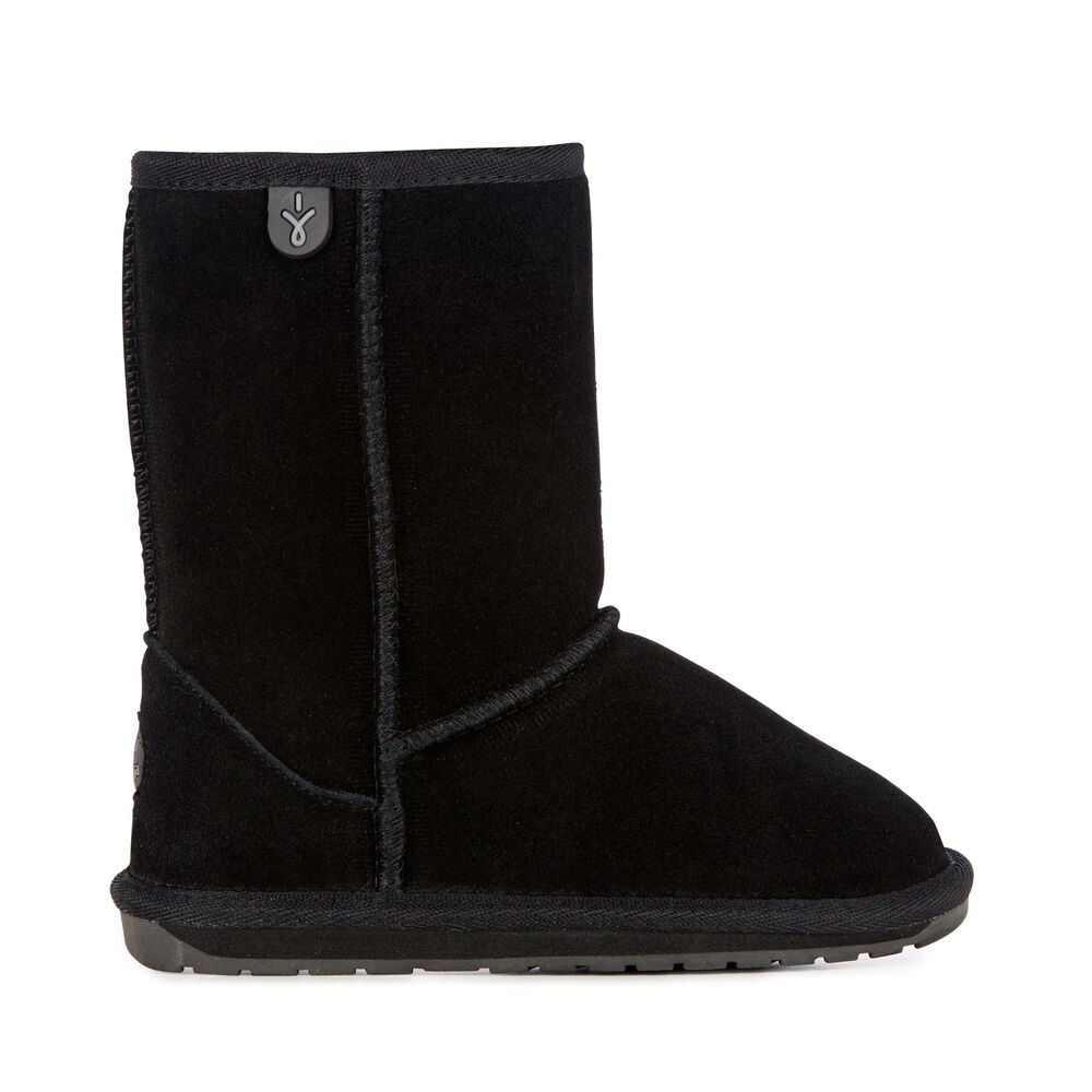 Bottes Emu Wallaby Lo Teens Enfant Noir | 01839-PYOI