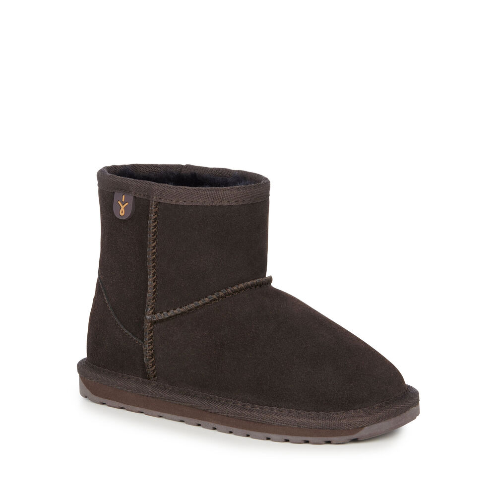 Bottes Emu Wallaby Mini Enfant Chocolat | 46289-LOMI