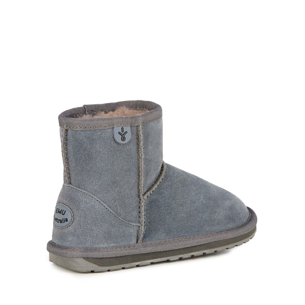 Bottes Emu Wallaby Mini Enfant Grise Foncé | 09327-JZOK