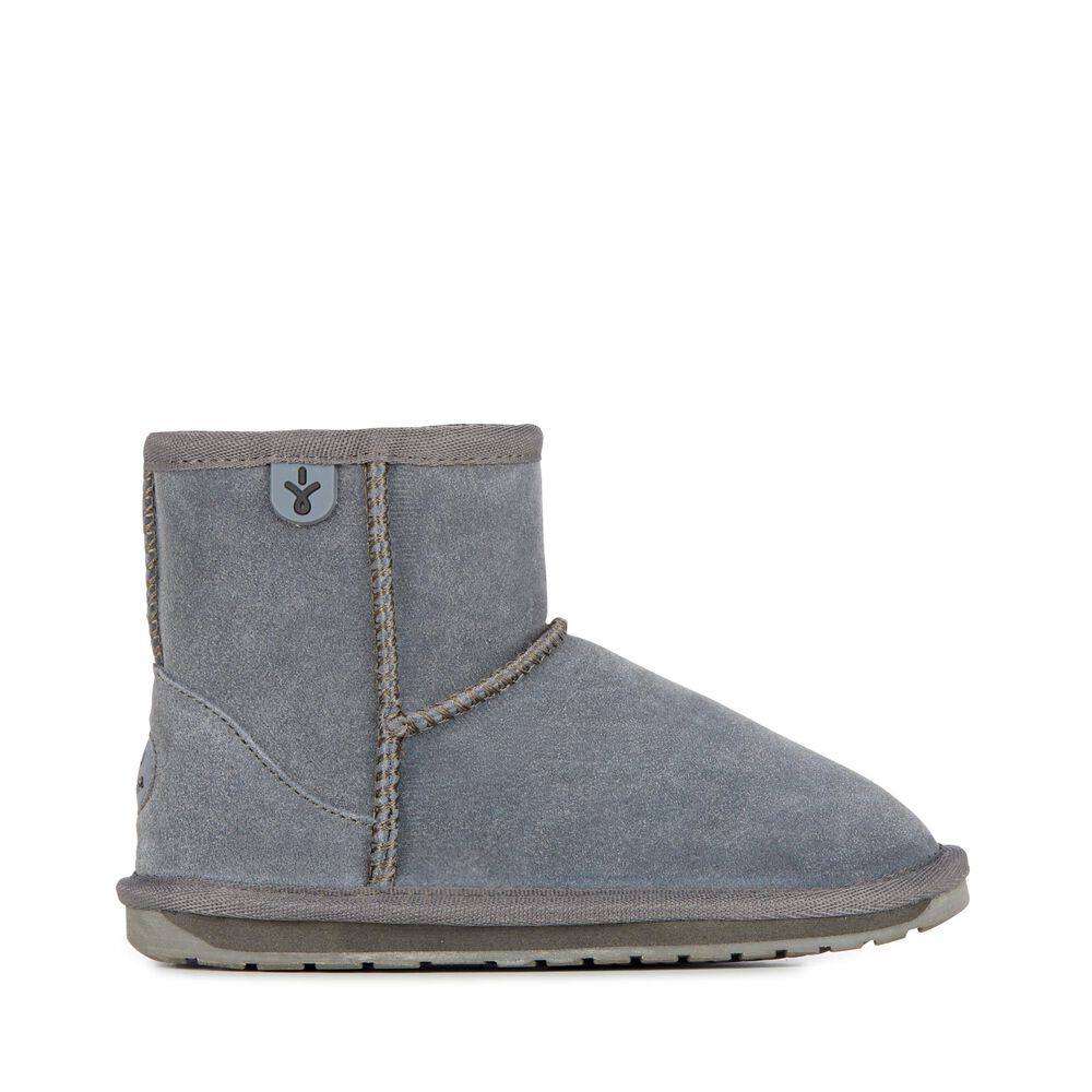 Bottes Emu Wallaby Mini Enfant Grise Foncé | 09327-JZOK