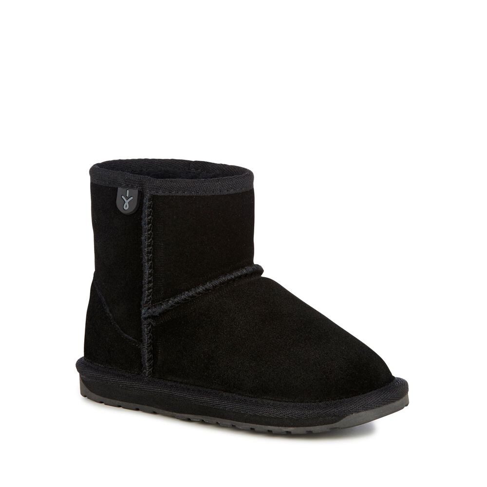 Bottes Emu Wallaby Mini Enfant Noir | 85639-PZCM