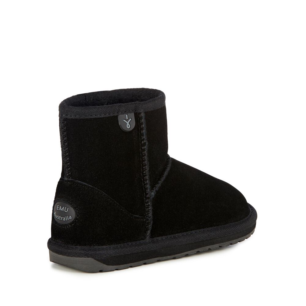 Bottes Emu Wallaby Mini Enfant Noir | 85639-PZCM