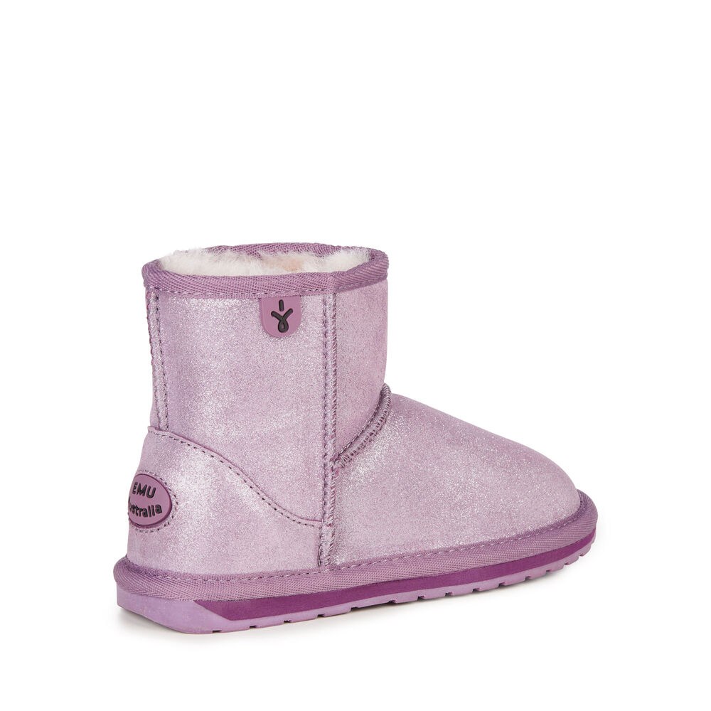 Bottes Emu Wallaby Mini Metallic Enfant Violette | 80567-BYRA