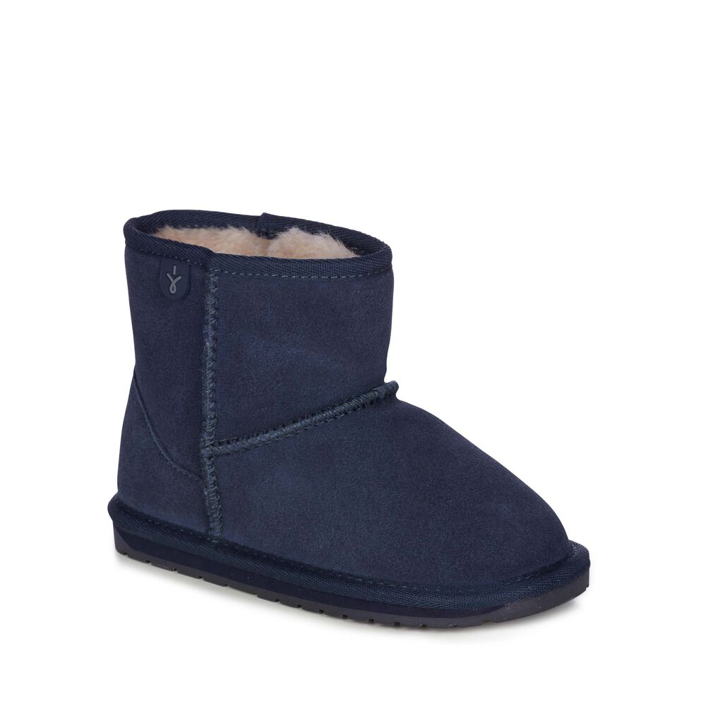 Bottes Emu Wallaby Mini Teens Enfant Bleu Marine | 61037-UBLN