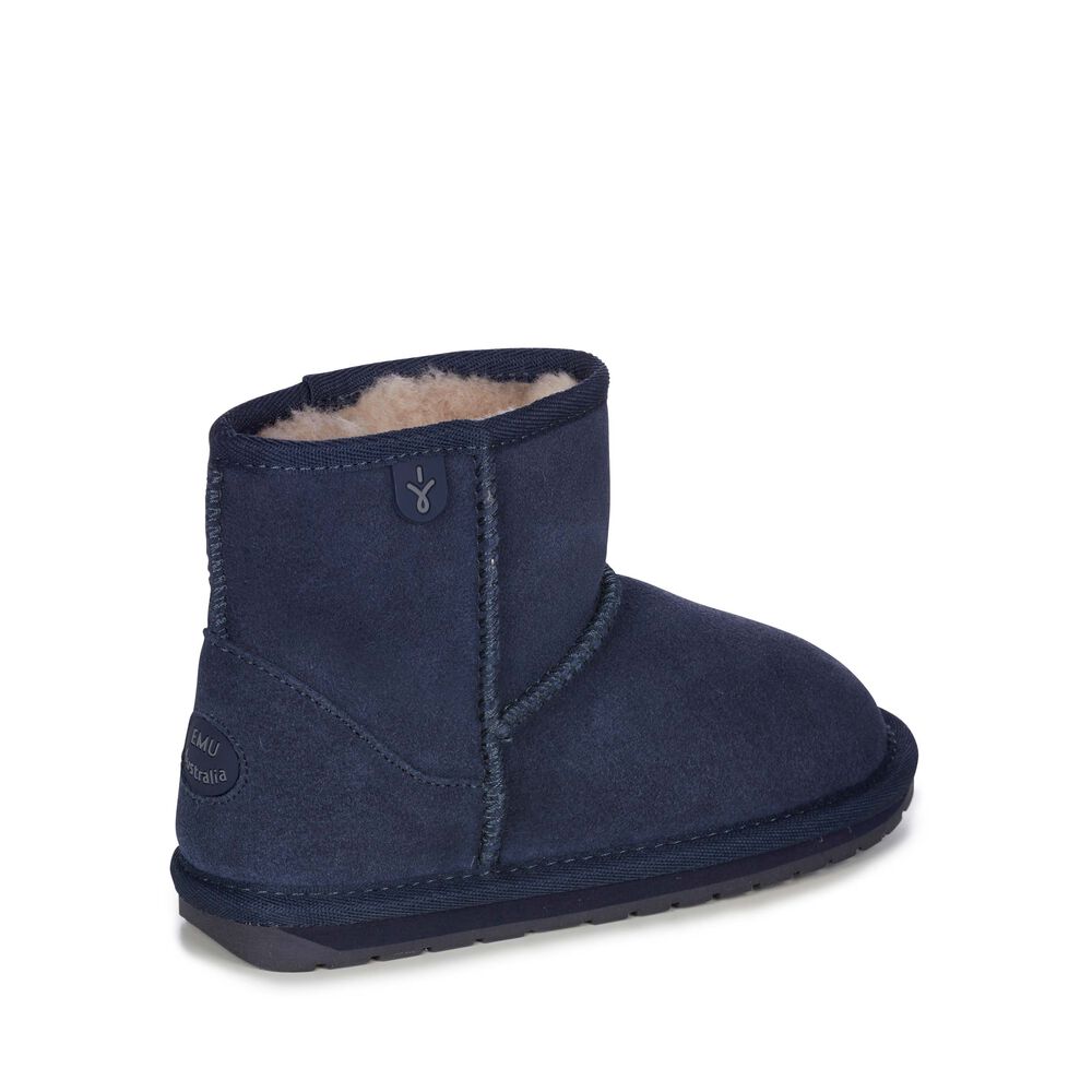 Bottes Emu Wallaby Mini Teens Enfant Bleu Marine | 61037-UBLN