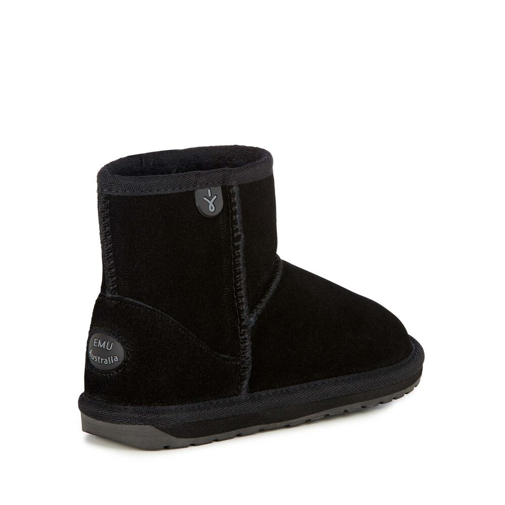 Bottes Emu Wallaby Mini Teens Enfant Noir | 30452-ZRPH