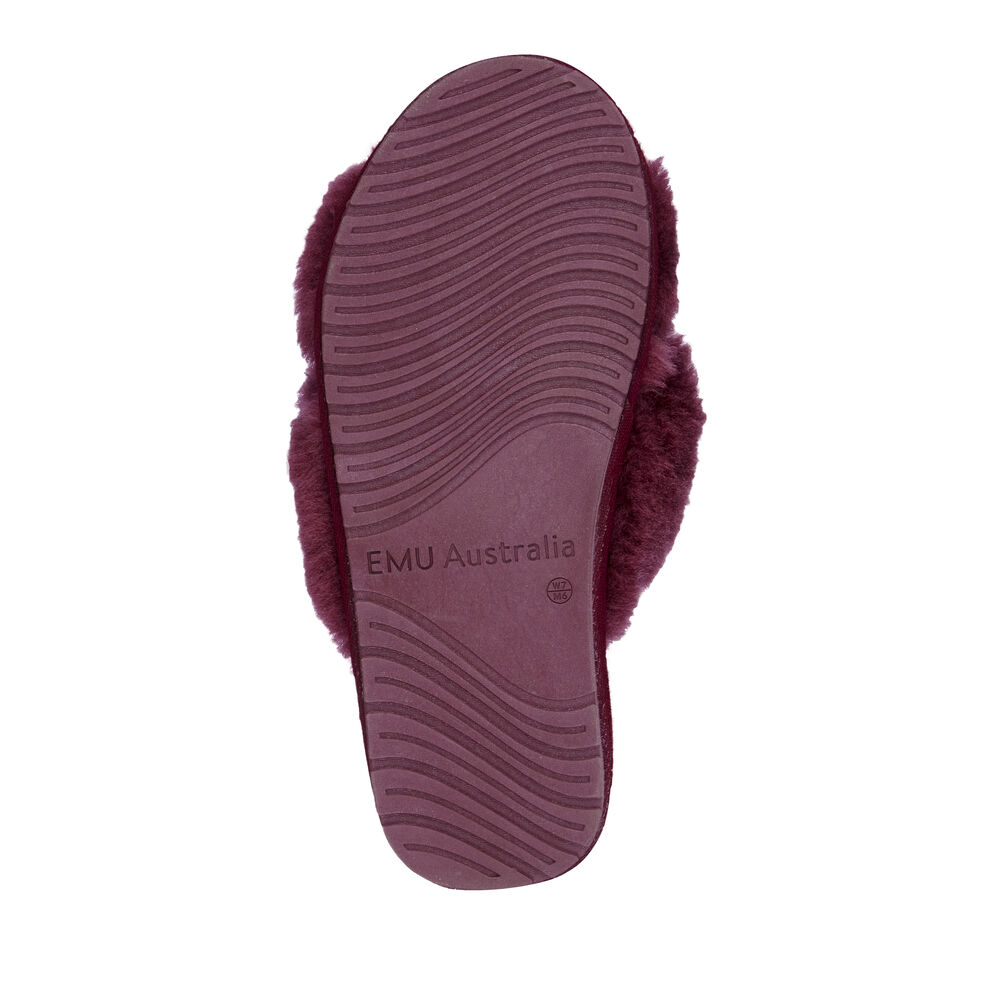 Chaussons Emu Mayberry Femme Bordeaux | 87613-JRDA