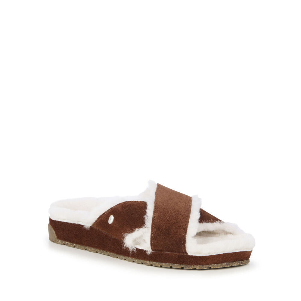 Pantoufle Emu Mayberry Corky Femme Marron | 54689-THAB